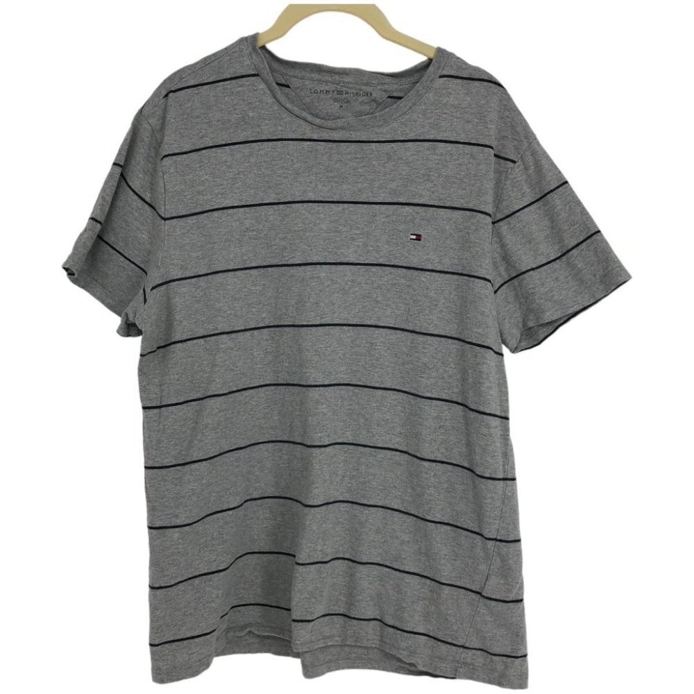 Tommy Hilfiger Men's Captains Blue Heather/Black Essential Stripe T-Shirt M